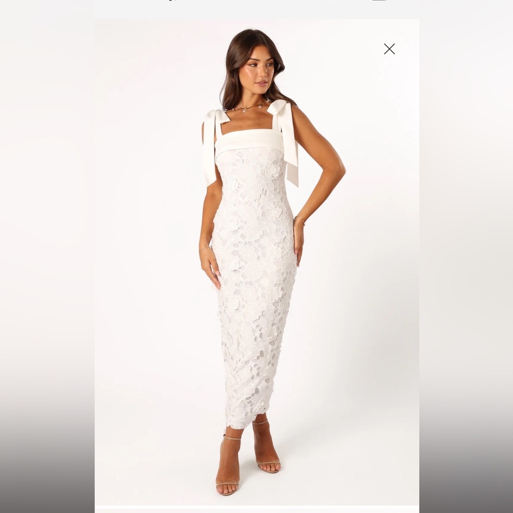 Petal & Pup White Emersyn Midi Lace Dress